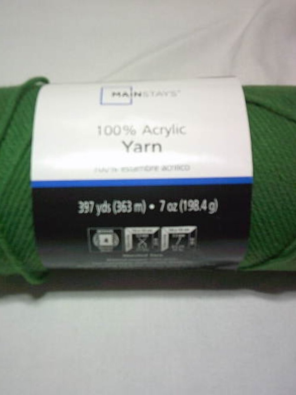 NEW MAINSTAYS 100% ACRYLIC YARN 397 YDS MEDIUM 4 TURF GREEN 🧶 ALL CRAFTS